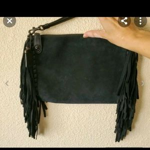 Coach 1941 Turnlock Wristlet 30 in Suede w/Fringe